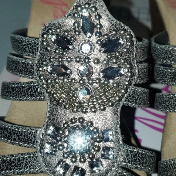 Jelly Pop Memory Foam Pheonix Jewel Slide  Stud Wedge Sandals Size 9.5 - Picture 10 of 11